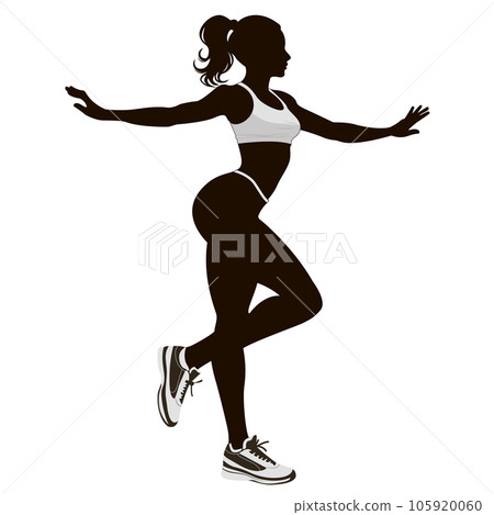 silhouette of an athletic woman silhouette of an athletic woman 105920060