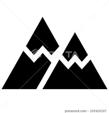 代表一座山的填充風格圖標 105920107