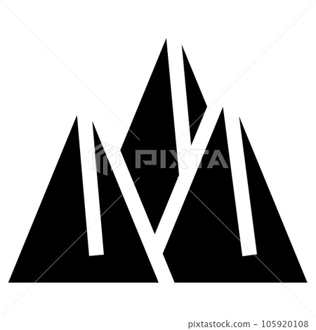 代表一座山的填充風格圖標 105920108