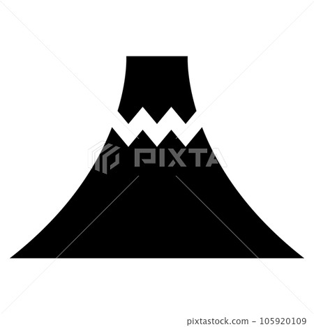 代表富士山的填充風格圖標 105920109