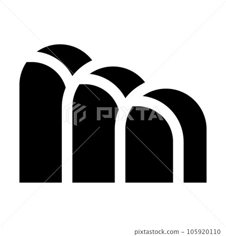 代表一座山的填充風格圖標 105920110