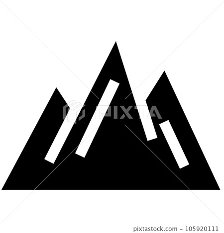代表一座山的填充風格圖標 105920111