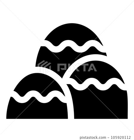 代表一座山的填充風格圖標 代表一座山的填充風格圖標 105920112