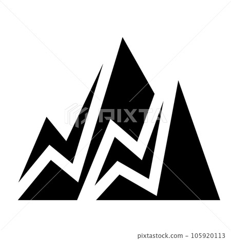 代表一座山的填充風格圖標 105920113
