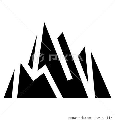 代表一座山的填充風格圖標 105920116