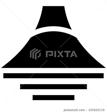 代表山脈、富士山和湖泊的填充風格圖標 105920119