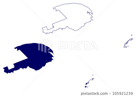 Gaspesie Iles de la Madeleine Administrative region (Canada, Quebec Province, North America) map vector illustration, scribble sketch  105921239