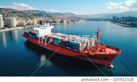 Container ship, Import and export business logistic and transportation of international. Container ship, Import and export business logistic and transportation of international. 105921526
