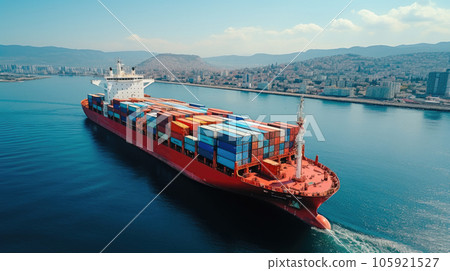 Container ship, Import and export business logistic and transportation of international. Container ship, Import and export business logistic and transportation of international. 105921527