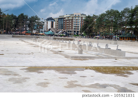 Dried lake or a fountain in a touristic center - Zlatibor, Serbia Dried lake or a fountain in a touristic center - Zlatibor, Serbia 105921831