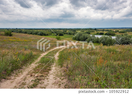 Landscape with Dragatske lake close to Sarny, Rivne region, Ukraine. 105922912