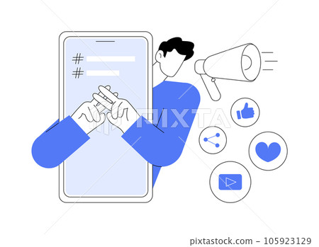 Hashtag campaign abstract concept vector illustration. 105923129