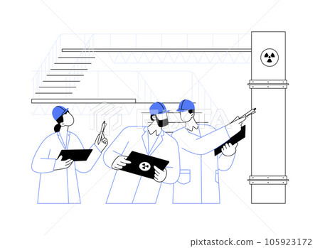 Nuclear power safety inspector abstract concept vector illustration. 105923172