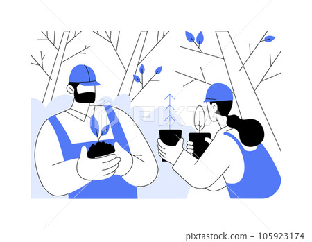 Sustainable forest management abstract concept vector illustration. Sustainable forest management abstract concept vector illustration. 105923174