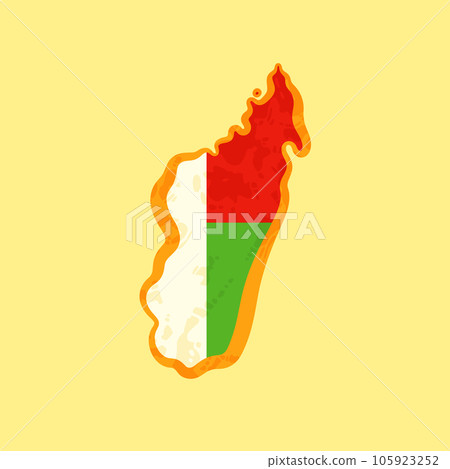 Madagascar - Map colored with the flag 105923252