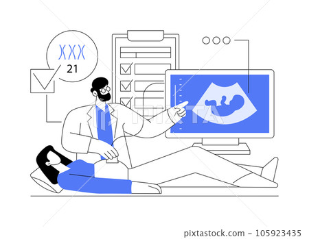Screening for down syndrome abstract concept vector illustration. 105923435
