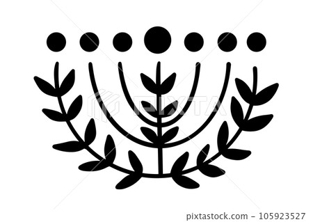 Menorah Hanukkah Shape Illustration Logo Icon Art 105923527