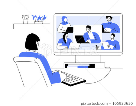 Remote team connection abstract concept vector illustration. Remote team connection abstract concept vector illustration. 105923630