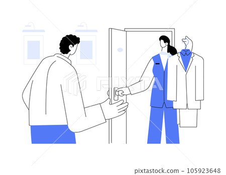 Hotel laundry service abstract concept vector illustration. Hotel laundry service abstract concept vector illustration. 105923648