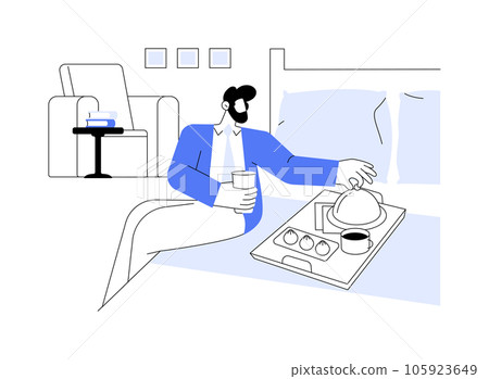 In-room dining abstract concept vector illustration. In-room dining abstract concept vector illustration. 105923649