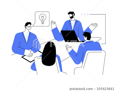 Executives meeting abstract concept vector illustration. 105923681