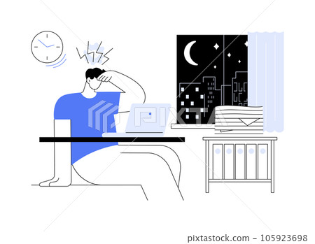 Overtime working abstract concept vector illustration. Overtime working abstract concept vector illustration. 105923698