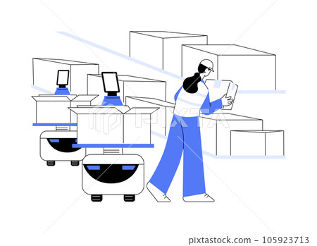 Picking robots abstract concept vector illustration. Picking robots abstract concept vector illustration. 105923713