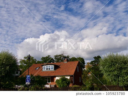 View over the roofs of the northern part of Visby, the famous old town . 105923780