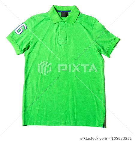 Green polo shirt on a white background 105923831