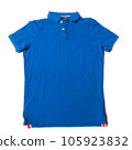 Blue polo shirt on a white background 105923832