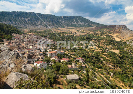 Raganello Gorge with Devil bridge in Civita, Calabria, Italy. Beautiful mountain landscape of the Pollino National Park Raganello Gorge with Devil bridge in Civita, Calabria, Italy. Beautiful mountain landscape of the Pollino National Park 105924078