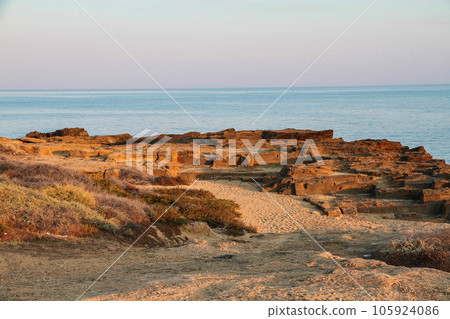 View of the scenic Aragonese Castle, Le Castella on the Ionian Sea in the town of Isola di Capo Rizzuto, Italy View of the scenic Aragonese Castle, Le Castella on the Ionian Sea in the town of Isola di Capo Rizzuto, Italy 105924086