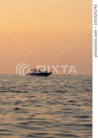 Beautiful seascape with sailing yachts in summer during sunset. Travel concept Beautiful seascape with sailing yachts in summer during sunset. Travel concept 105926248
