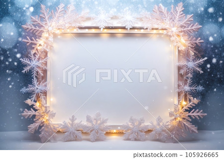 Snow crystal frame - Stock Illustration [105926665] - PIXTA