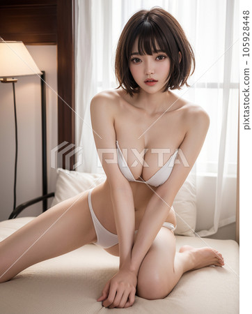 young woman in black bikini young woman in black bikini 105928448