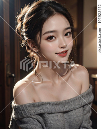 half beautiful woman looking in the mirror half beautiful woman looking in the mirror 105928452