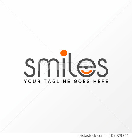 Logo design graphic concept creative abstract premium vector stock letter E font or word SMILES with smiling mouth. Related to typography happy mood 105929845