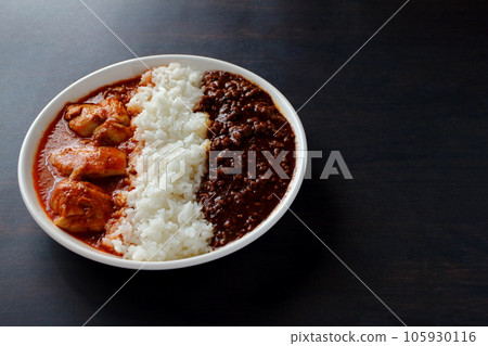 Aigake curry with butter chicken curry and keema curry 105930116