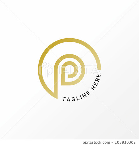 Logo design graphic concept creative abstract premium vector stock letter initial PP or PD font with circle lines. Related monogram typography initial 105930302