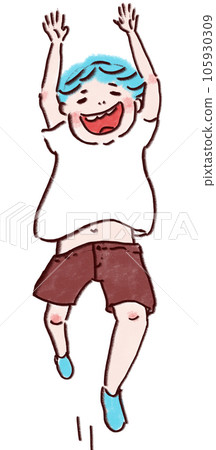 jump and wave, child 105930309