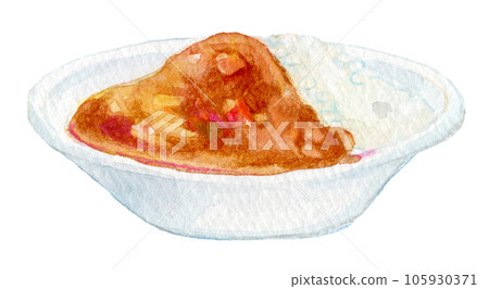 復古咖哩飯水彩插圖 復古咖哩飯水彩插圖 105930371