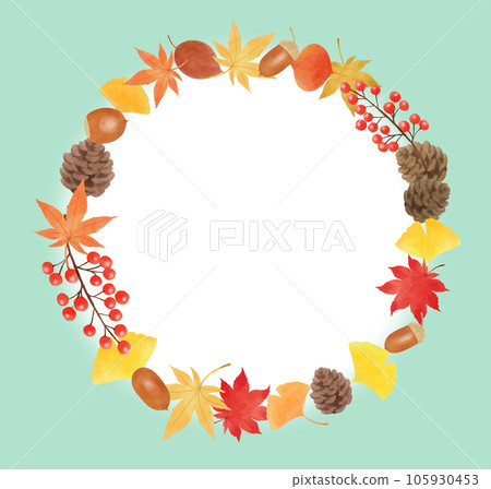 Autumn plant frame blue wallpaper Autumn plant frame blue wallpaper 105930453
