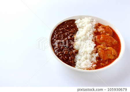 Aigake 咖哩配黃油雞肉咖哩和 keema 咖哩 105930679