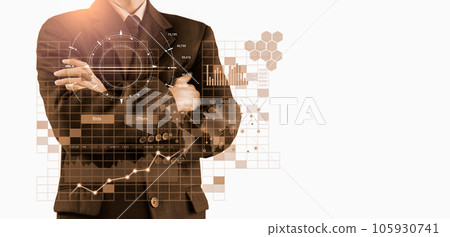 Stock market or forex trading graph and candlestick chart suitable for financial investment concept. Economy trends background for business idea and all art work design. Abstract finance background.. Stock market or forex trading graph and candlestick chart suitable for financial investment concept. Economy trends background for business idea and all art work design. Abstract finance background.. 105930741