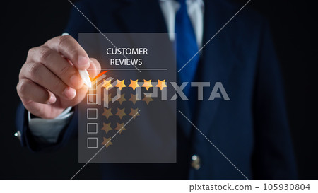 Customer Satisfaction Survey concept, service experience rating online application, customer evaluation product service quality, satisfaction feedback review, very good quality most. Customer Satisfaction Survey concept, service experience rating online application, customer evaluation product service quality, satisfaction feedback review, very good quality most. 105930804