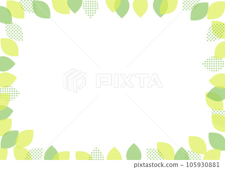 Background leaf frame polka dot green 105930881