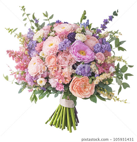 Luxurious Western-style flower arrangement bouquet/AI generated image/Transparent PNG 105931431
