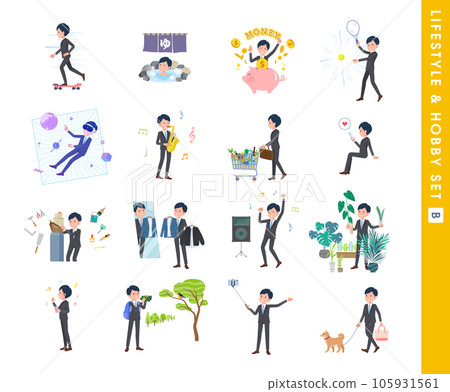 A set of business men about their hobbies and lifestyle. B type 105931561