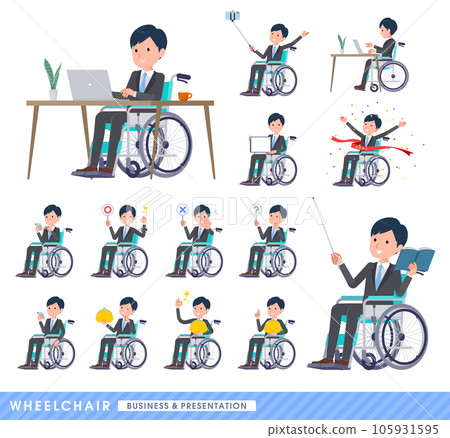 Set of business men in wheelchairs 105931595