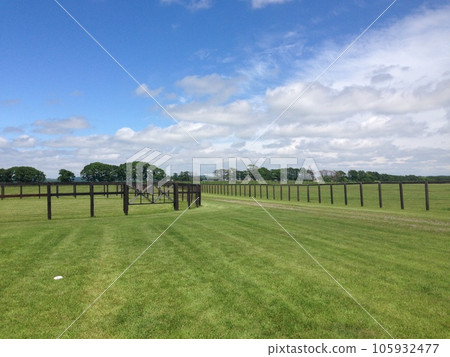 ranch landscape without horses ranch landscape without horses 105932477